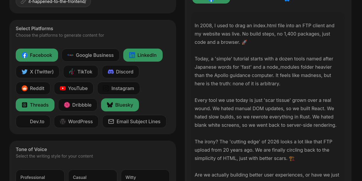 MagicSync AI content repurposing for multi-platform social media